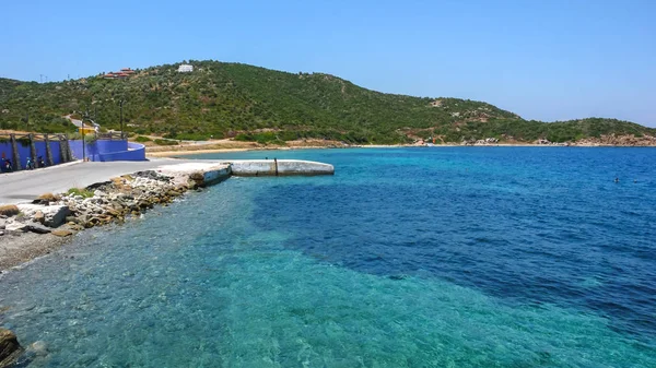 Litoral Ilha Ammouliani Athos Chalkidiki Macedónia Central Grécia — Fotografia de Stock