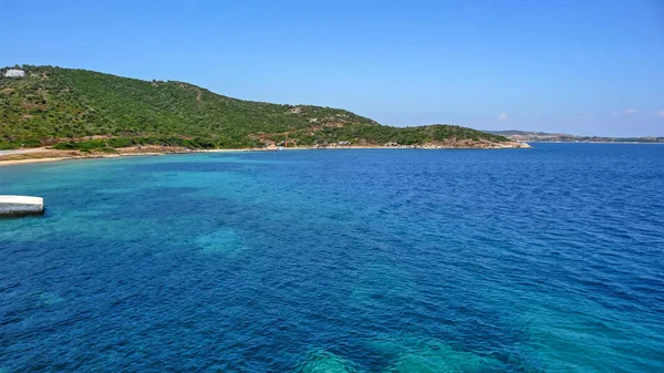 Ammouliani Island, Athos, Chalkidiki, Orta Makedonya, Yunanistan sahil şeridi 