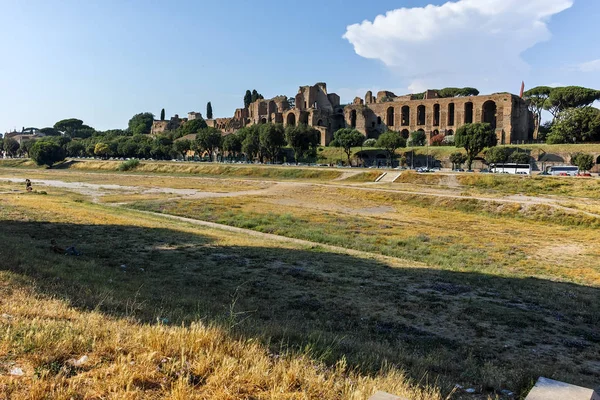 Roma Itália Junho 2017 Vista Panorâmica Incrível Circo Máximo Cidade — Fotografia de Stock