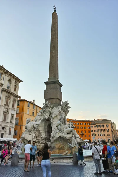 Róma Olaszország 2017 Június Csodálatos Naplementét Kilátás Nyílik Piazza Navona — Stock Fotó