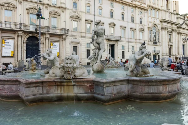 Róma Olaszország 2017 Június Csodálatos Naplementét Kilátás Nyílik Piazza Navona — Stock Fotó