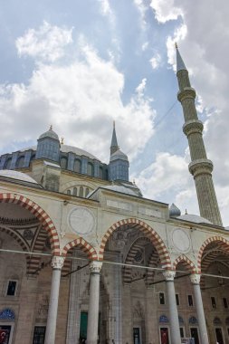 Edirne, Türkiye - 26 Mayıs 2018: Cephe, Selimiye cami inşa 1569 ve 1575 arasında Edirne şehri, Doğu Trakya, Türkiye'de