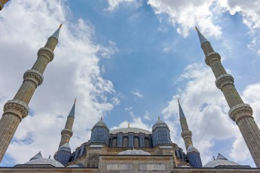 Edirne, Türkiye - 26 Mayıs 2018: Cephe, Selimiye cami inşa 1569 ve 1575 arasında Edirne şehri, Doğu Trakya, Türkiye'de