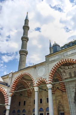 Edirne, Türkiye - 26 Mayıs 2018: Cephe, Selimiye cami inşa 1569 ve 1575 arasında Edirne şehri, Doğu Trakya, Türkiye'de