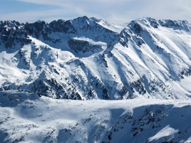 Todorka tepe, Pirin Dağı, Bulgaristan üzerinden kış manzarası
