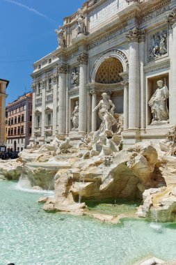 Rome, İtalya - 23 Haziran 2017: Roma, İtalya, Trevi Çeşmesi (Fontana di Trevi) görünümünü şaşırtıcı
