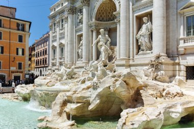 Rome, İtalya - 23 Haziran 2017: Roma, İtalya, Trevi Çeşmesi (Fontana di Trevi) görünümünü şaşırtıcı