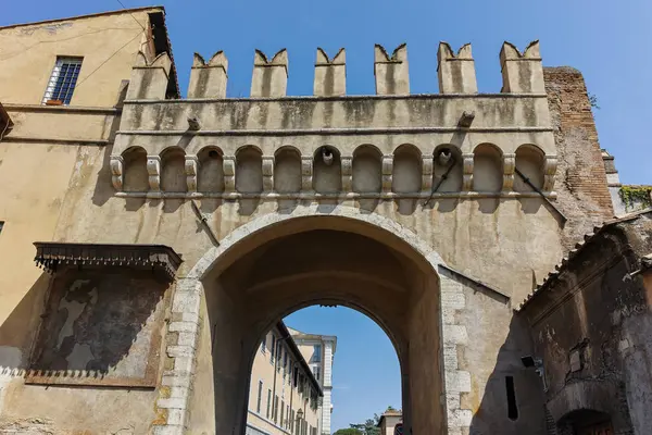 Ρώμη Ιταλία Ιουνίου 2017 Ερείπια Της Settimiana Πορτα Στην Πόλη — Φωτογραφία Αρχείου