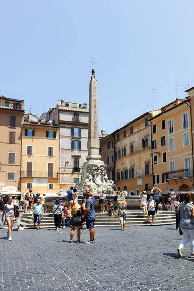Rome Olaszország 2017 Június Csodálatos Kilátás Nyílik Piazza Della Rotonda — Stock Fotó