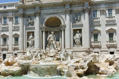 Rome, İtalya - 23 Haziran 2017: Görünüm, Trevi Çeşmesi (Fontana di Trevi) City Roma, İtalya