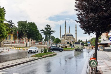 Edirne, Türkiye - 26 Mayıs 2018: Dış görünümü Selimiye cami inşa 1569 ve 1575 arasında şehir, Edirne'Doğu Trakya, Türkiye