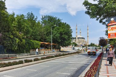 Edirne, Türkiye - 26 Mayıs 2018: Dış görünümü Selimiye cami inşa 1569 ve 1575 arasında şehir, Edirne'Doğu Trakya, Türkiye