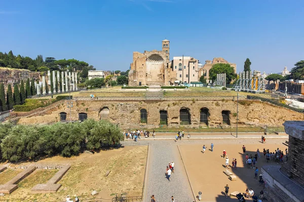 Rome Italy June 2017 Panoramic View Roman Forum Colosseum City — Stock Photo, Image