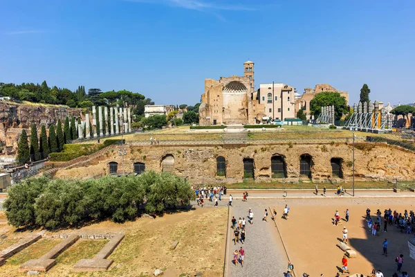 Rom Italien Juni 2017 Panoramablick Auf Das Römische Forum Vom — Stockfoto