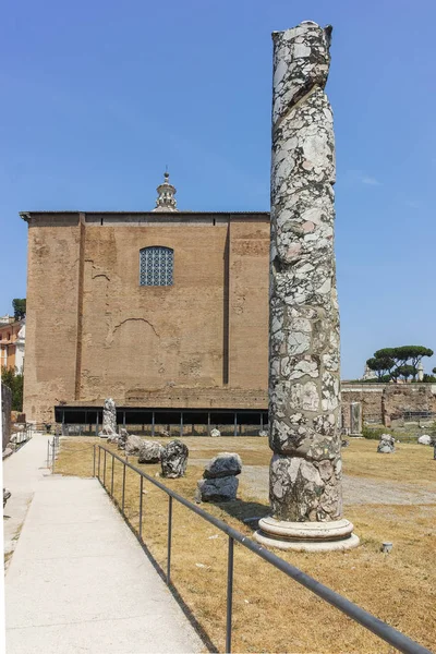 Rome Italië Juni 2017 Panoramisch Uitzicht Ruïnes Van Romeinse Forum — Stockfoto