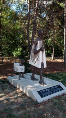 Sofia, Bulgaristan - 26 Eylül 2018: Mahatma Gandhi Anıt South Park City, Sofia, Bulgaristan