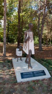 Sofia, Bulgaristan - 26 Eylül 2018: Mahatma Gandhi Anıt South Park City, Sofia, Bulgaristan