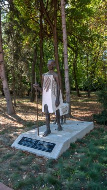 Sofia, Bulgaristan - 26 Eylül 2018: Mahatma Gandhi Anıt South Park City, Sofia, Bulgaristan