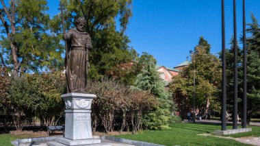 Sofia, Bulgaristan - 5 Ekim 2018: Anıt Bulgar Çarı Samuel, Sofia, Bulgaristan