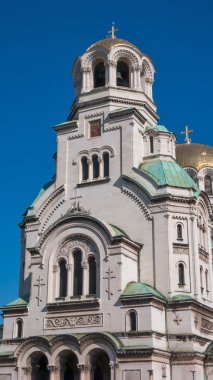 Sofia, Bulgaristan - 5 Ekim 2018: Sofya, Bulgaristan Alexander Nevski Katedrali Saint görünümünü şaşırtıcı