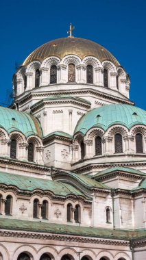 Sofia, Bulgaristan - 5 Ekim 2018: Sofya, Bulgaristan Alexander Nevski Katedrali Saint görünümünü şaşırtıcı