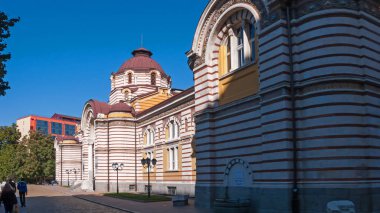 Sofia, Bulgaristan - 5 Ekim 2018: Merkezi Mineral Bath - Tarih Müzesi, Sofia, Bulgaristan