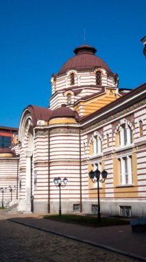 Sofia, Bulgaristan - 5 Ekim 2018: Merkezi Mineral Bath - Tarih Müzesi, Sofia, Bulgaristan