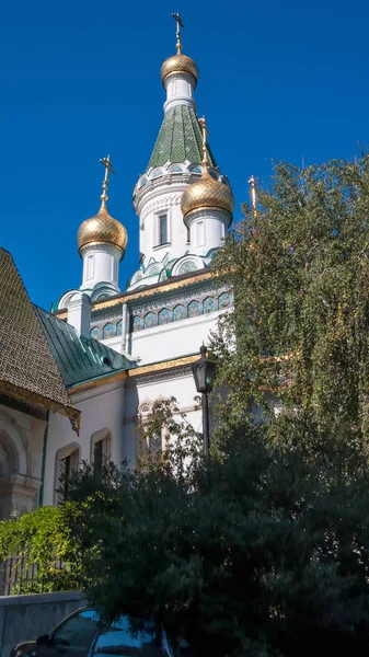 Sofia Bulgaria Octubre 2018 Increíble Vista Iglesia Rusa Golden Domes —  Fotos de Stock