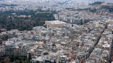 Muhteşem panoramik şehir Atina Lycabettus Hill, Attica, Yunanistan