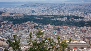 Muhteşem panoramik şehir Atina Lycabettus Hill, Attica, Yunanistan
