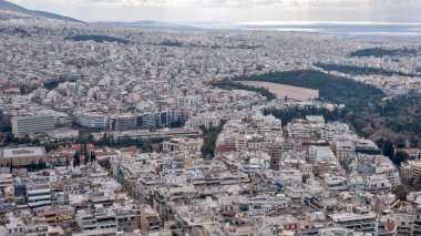 Muhteşem panoramik şehir Atina Lycabettus Hill, Attica, Yunanistan