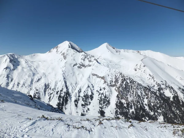 Geweldige Winter Panorama Van Todorka Piek Pirin Gebergte Bulgarije — Stockfoto