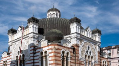 Sofia, Bulgaristan - 26 Ekim 2018: Bina, Sofia Synagogue City, Sofia, Bulgaristan