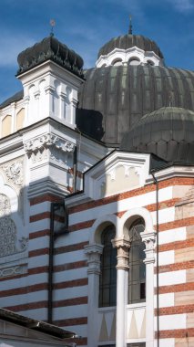 Sofia, Bulgaristan - 26 Ekim 2018: Bina, Sofia Synagogue City, Sofia, Bulgaristan