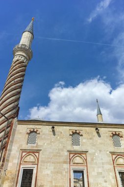 Edirne, Türkiye - 26 Mayıs 2018: Uc Serefeli Camii Edirne şehri, Doğu Trakya, Türkiye'nin Merkez Camii
