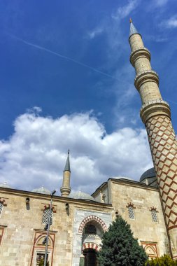 Edirne, Türkiye - 26 Mayıs 2018: Uc Serefeli Camii Edirne şehri, Doğu Trakya, Türkiye'nin Merkez Camii