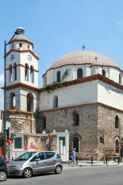 Kavala, Yunanistan - 17 Haziran 2011: Panoramik şehir Kavala, Doğu Makedonya ve Trakya, Yunanistan, ortasına