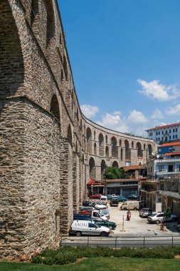 Kavala, Yunanistan - 17 Haziran 2011: Panoramik şehir Kavala, Doğu Makedonya ve Trakya, Yunanistan, ortasına