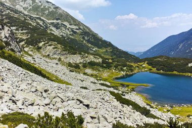 Muhteşem yaz peyzaj Muratovo göl, Pirin Dağı, Bulgaristan