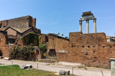 Rome, İtalya - 24 Haziran 2017: Panorama, kalıntıları, Roma Forumu ve Capitoline Tepesi City Roma, İtalya