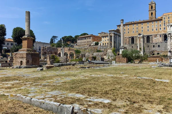 Roma Itália Junho 2017 Panorama Das Ruínas Fórum Romano Capitólio — Fotografia de Stock