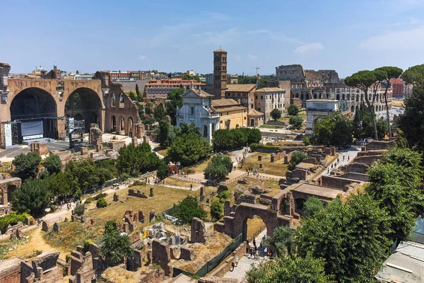 Rom Italien Juni 2017 Panorama Der Ruinen Des Römischen Forums — Stockfoto