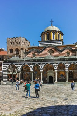 Rila Manastırı, Bulgaristan - 21 Nisan 2018: Ortaçağ bina, manastır Saint Ivan (John), Rila (Rila Manastırı), bölge: Kyustendil, Bulgaria