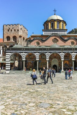 Rila Manastırı, Bulgaristan - 21 Nisan 2018: Ortaçağ bina, manastır Saint Ivan (John), Rila (Rila Manastırı), bölge: Kyustendil, Bulgaria