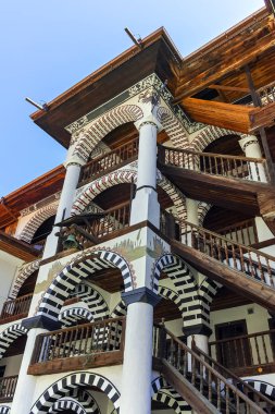 Rila Manastırı, Bulgaristan - 21 Nisan 2018: Ortaçağ bina, manastır Saint Ivan (John), Rila (Rila Manastırı), bölge: Kyustendil, Bulgaria