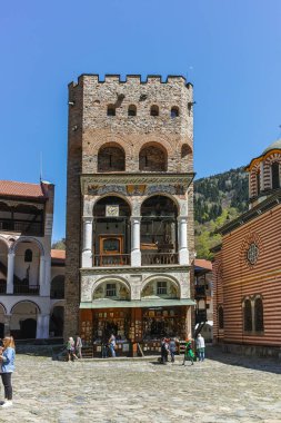 Rila Manastırı, Bulgaristan - 21 Nisan 2018: Ortaçağ bina, manastır Saint Ivan (John), Rila (Rila Manastırı), bölge: Kyustendil, Bulgaria