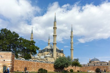 Edirne, Türkiye - 26 Mayıs 2018: Dış görünümü Selimiye cami inşa 1569 ve 1575 arasında şehir, Edirne'Doğu Trakya, Türkiye