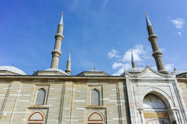 Edirne, Türkiye - 26 Mayıs 2018: Dış görünümü Selimiye cami inşa 1569 ve 1575 arasında şehir, Edirne'Doğu Trakya, Türkiye