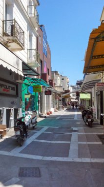 Serez, Yunanistan - 22 Nisan 2011: Panoramik şehir merkezi Serres, Doğu Makedonya ve Trakya, Yunanistan için