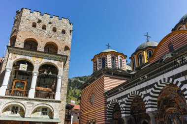 Rila Manastırı, Bulgaristan - 21 Nisan 2018: Ortaçağ bina, manastır Saint Ivan (John), Rila (Rila Manastırı), bölge: Kyustendil, Bulgaria